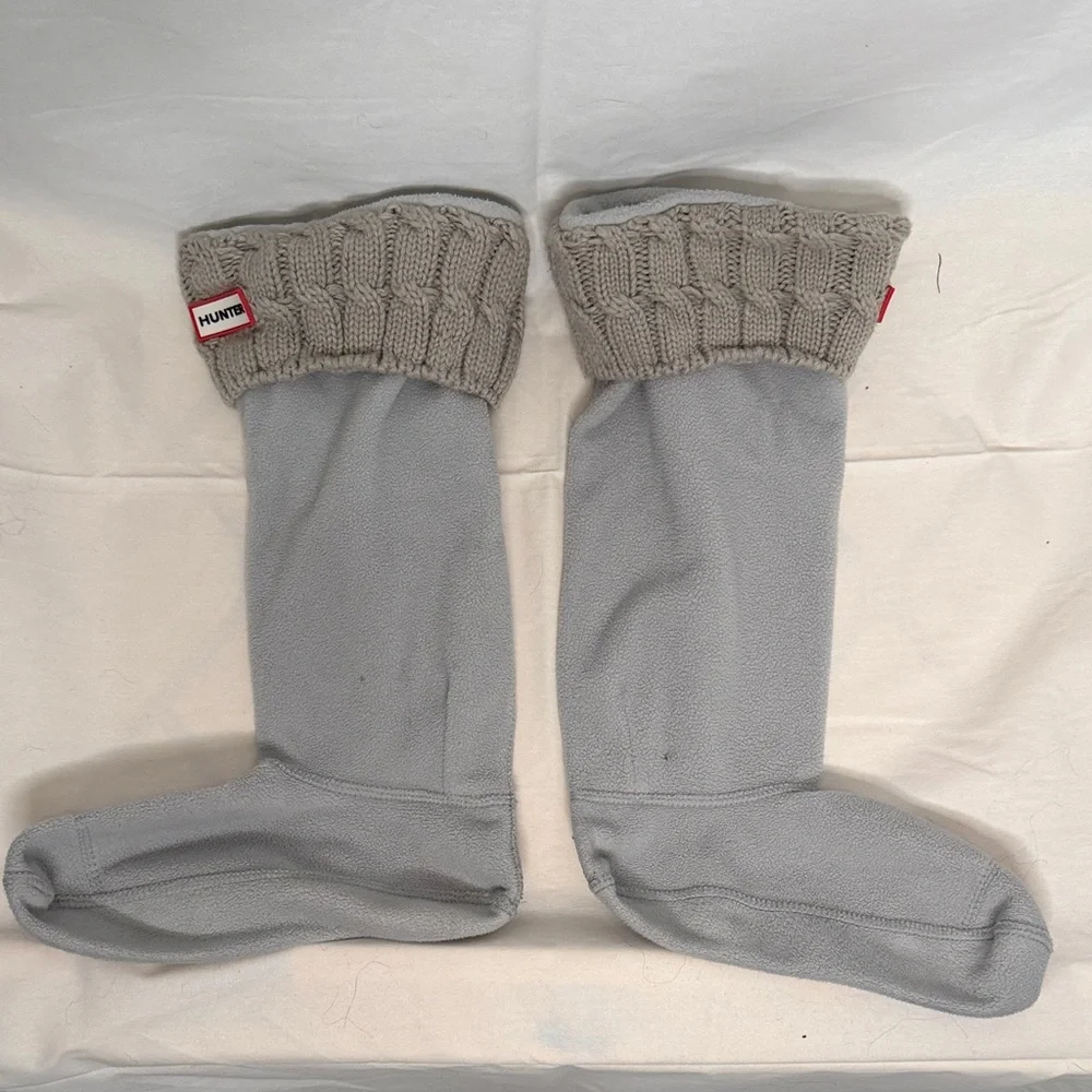 Hunter Boot Beige Cable Knit Tall Boot Liners - Picture 1 of 3